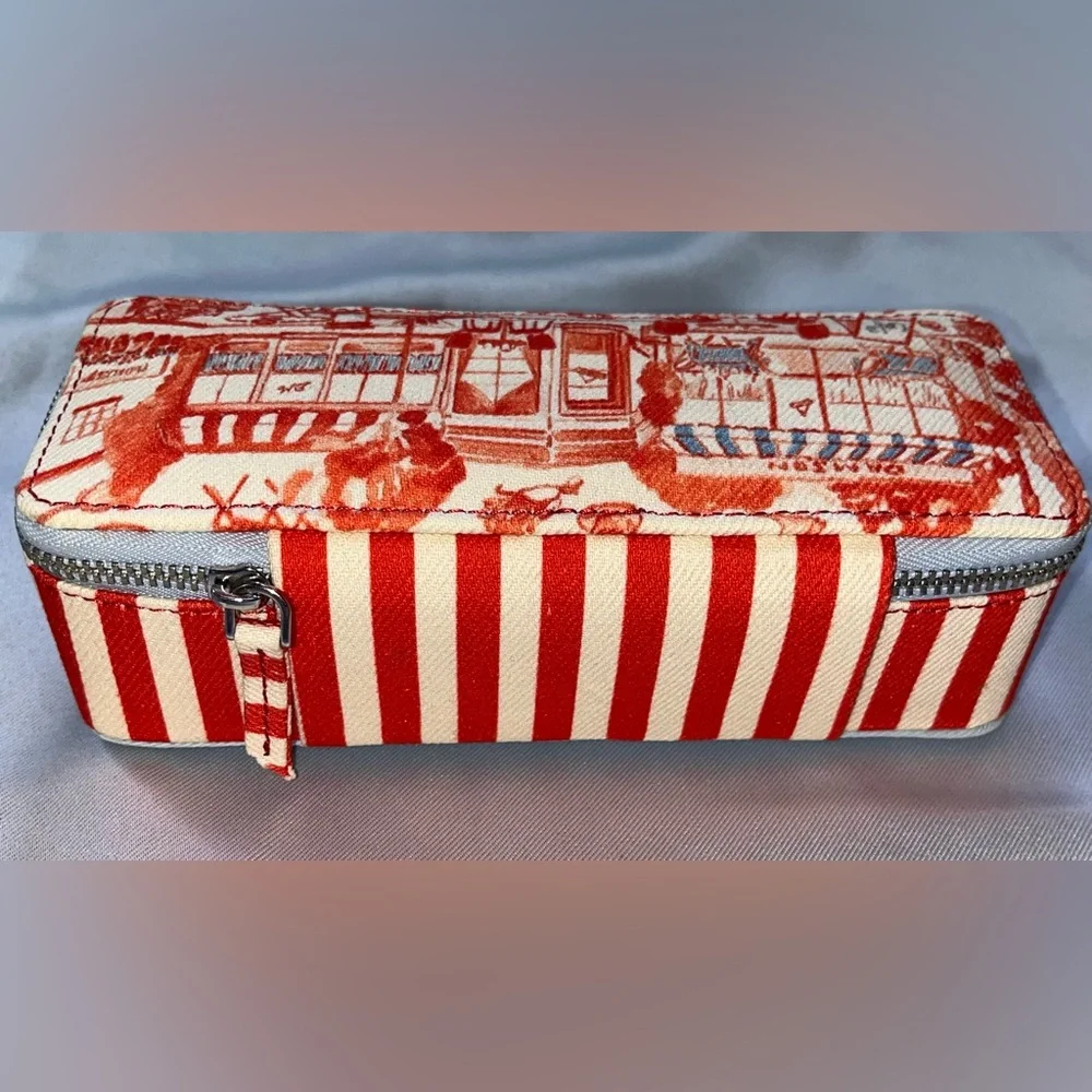 Damson Madder Striped Fabric Jewelry Box